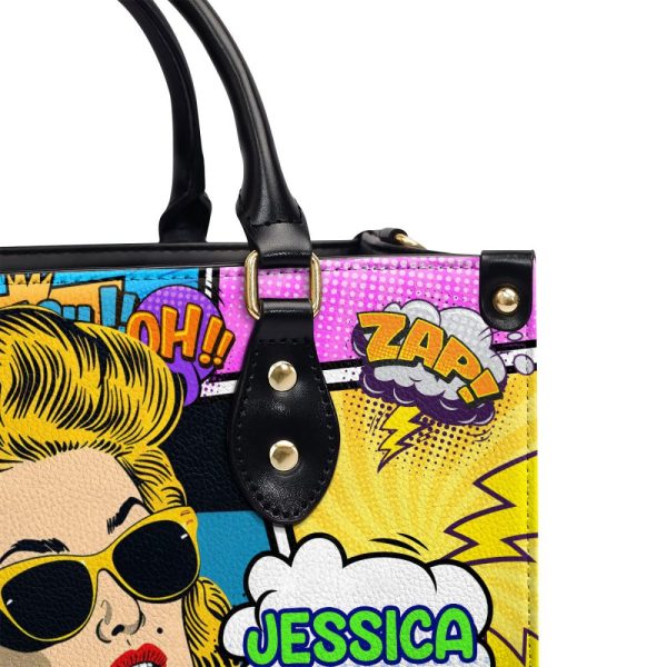 Popart Style - Personalized Leather Hand Bag Sblhbpha779T