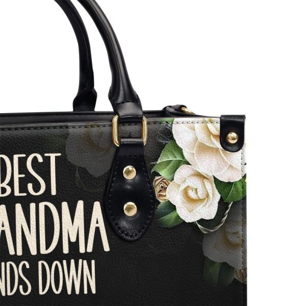 Best Grandma Hands Down - Personalized Leather Handbag Stb111