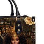 I Am A Black Queen - Personalized Leather Handbag