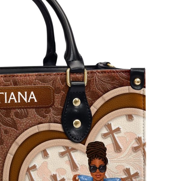 I Can Do All Things Through Christ Who Strengthens Me - Personalized Leather Handbag Sblhbha40