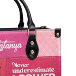 Power Of A Girl With Locs - Personalized Leather Hand Bag Stb86