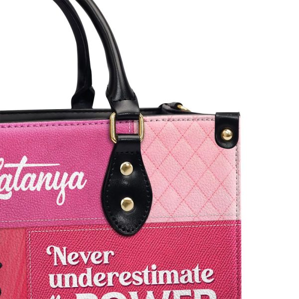 Power Of A Girl With Locs - Personalized Leather Hand Bag Stb86